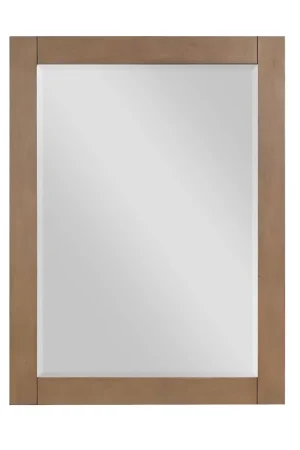 New Release Altair Ivy 27" x 36" Rectangle Brown Pine Wood Framed Wall-Mounted Mirror