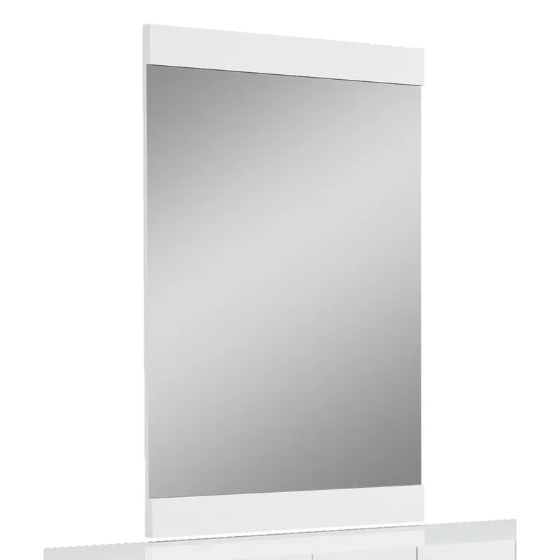 Low Price HomeRoots 45" Superb High Gloss Mirror In White Finish