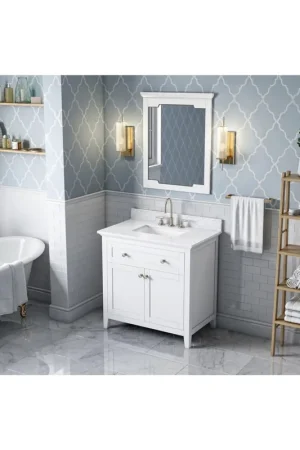 Hardware Resources Jeffrey Alexander 2nd Gen Chatham 28" x 34" White Mirror Place Order