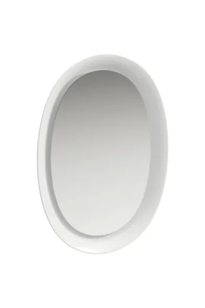 Laufen New Classic 20" x 28" Oval LED Mirror With Glossy White Ceramic Frame Trusted Brand