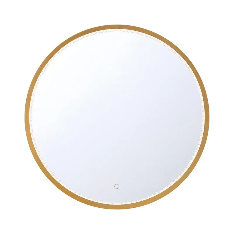 Eurofase Lighting Cerissa 30" Edge-Lit Integrated LED Round Mirror With Gold Frame Bulk Order
