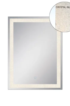 Eurofase Lighting Silvana 24" x 32" Back-Lit Integrated LED Rectangular Mirror With Crystal Inlay Fan Favorite