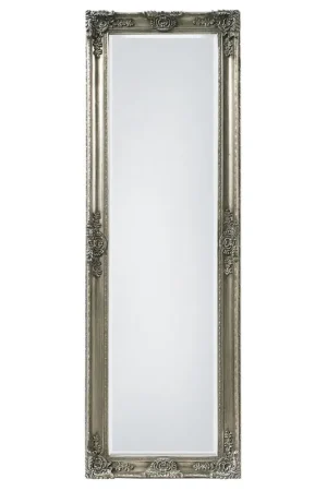 Limited Time SBC Decor Mayfair Belle 19" x 60" Wall-Mounted Full Length Wood Frame Dresser Mirror In Antique Silver Finish