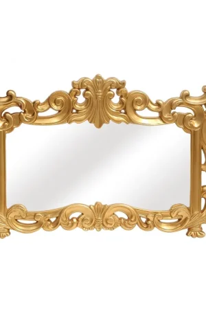 In Demand SBC Decor La Rue 46" x 28" Wall-Mounted Light Weight Resin Wall Mirror In Brushed Gold Finish