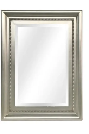 High Quality SBC Decor Giulietta 40" x 78" Wall-Mounted Wood Frame Dresser Mirror In Satin Silver Finish