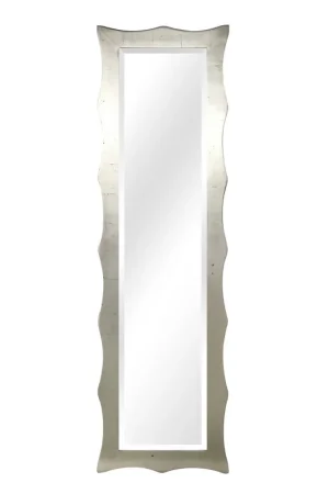 Affordable SBC Decor Harmony 19" x 67" Wall-Mounted Full-Length Wood Frame Dresser Mirror In Silver Leaf Finish
