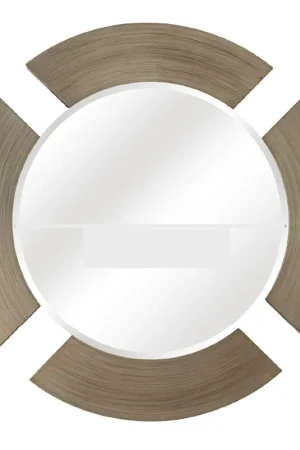 Next Day Delivery SBC Decor Capri 39" Wall-Mounted Wood Frame Round Dresser Mirror In Graphite Gray Finish