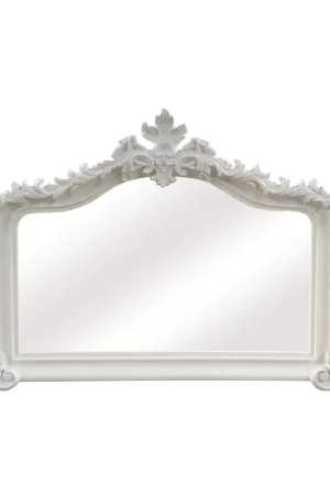 Free Shipping SBC Decor Blenheim 41" x 51" Wall-Mounted Wood Frame Dresser Mirror In Matte White Finish