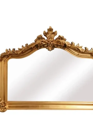SBC Decor Blenheim 41" x 51" Wall-Mounted Wood Frame Dresser Mirror In Antique Gold Finish Fast Shipping