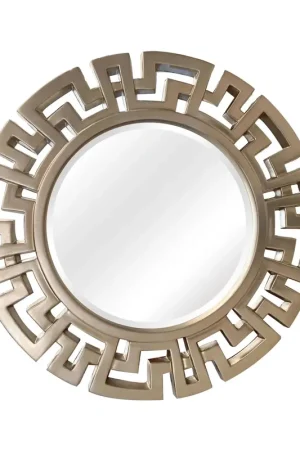 SBC Decor Athena 31" x 31" Wall-Mounted Glass Resin Accent Wall Mirror In Champagne Silver Finish Editor’s Pick