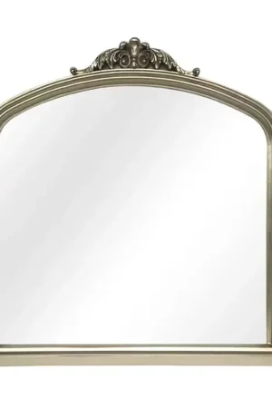 SBC Decor Amarone 39" x 44" Wall-Mounted Wood Frame Dresser Mirror In Satin Silver Finish Clearance