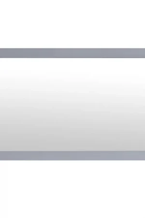 Eviva Aberdeen 48" x 30" Gray Framed Bathroom Wall-Mounted Mirror Fast Shipping