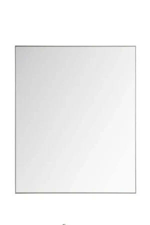 Save Now Eviva Sax 36" x 30" Brushed Chrome Metal Framed Bathroom Wall-Mounted Mirror