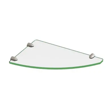 In Demand DreamLine 12 in. x 8 in. Corner Glass Shelf in Brushed Nickel
