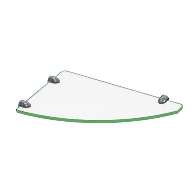 DreamLine 12 in. x 8 in. Corner Glass Shelf in Chrome Fresh Stock