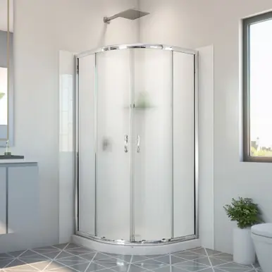 Cheap Dreamline E2703636XFQ0001 Prime 36 inch x 36 inch x 78 3/4 inch H Semi-Frameless Sliding Shower Enclosure in Chrome and Frosted Glass, Shower Base, and Wall Kit in White