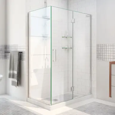 DreamLine E32334R-01 Unidoor-X 47-3/8 in. W x 34 in. D x 72 in. H Hinged Shower Enclosure in Chrome Finish; Right-wall Bracket Factory Price