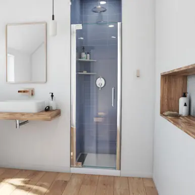 Best Seller DreamLine Elegance 34-36 in. W x 72 in. H Frameless Pivot Shower Door in Chrome
