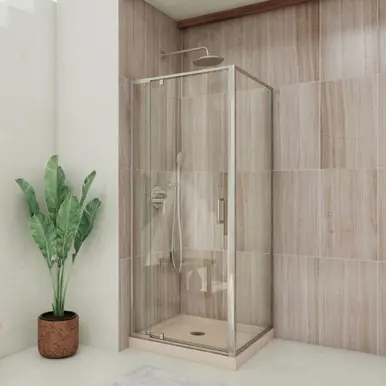 Hassle-Free Returns DreamLine Flex 36 in. D x 36 in. W x 74 3/4 in. H Semi-Frameless Pivot Shower Enclosure and Biscuit Base in Brushed Nickel