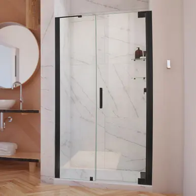 DreamLine SHDR-4327180-09 Elegance-LS 43 - 45 in. W x 72 in. H Frameless Pivot Shower Door in Satin Black Trending