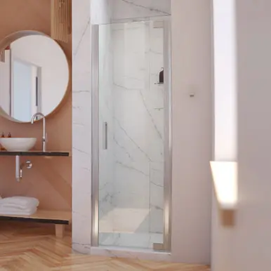Time-Limited DreamLine SHDR-4330000-04 Elegance-LS 30 1/2 - 32 1/2 in. W x 72 in. H Frameless Pivot Shower Door in Brushed Nickel