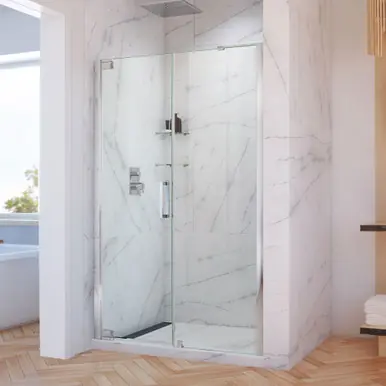 Wholesale DreamLine SHDR-4332240-01 Elegance-LS 54 1/4 - 56 1/4 in. W x 72 in. H Frameless Pivot Shower Door in Chrome