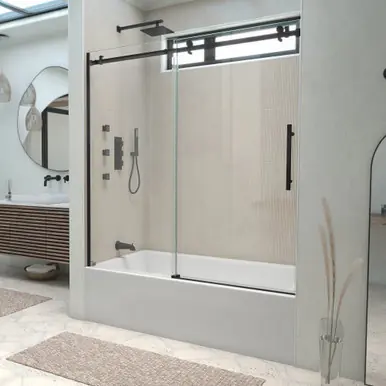 Dreamline SHDR-64606210-09 Enigma Air 56 - 60 inch W x 62 inch H Frameless Sliding Tub Door in Matte Black Top Rated