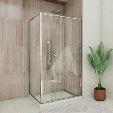 Dreamline SHDR2240420RT01 Flex 40 inch D x 38 - 42 inch W x 72 inch H Semi-Frameless Pivot Shower Enclosure in Chrome Secure Checkout