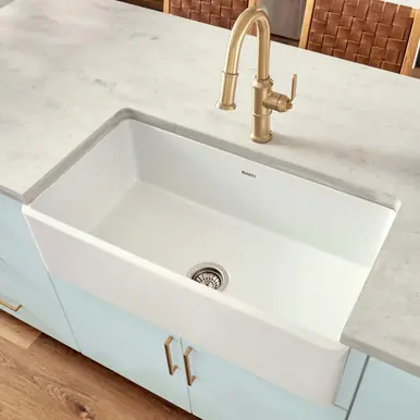 Ruvati 33 x 20 inch Fireclay Reversible Farmhouse Apron-Front Kitchen Sink Single Bowl - White - RVL2300WH Best Choice
