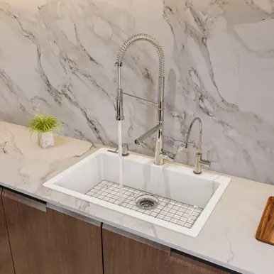 Alfi AB3020DI-W White 30" x 20" Drop-In Single Bowl Granite Composite Kitchen Sink Buy Today