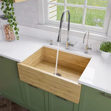 Alfi AB3021 30" x 21" Single Bowl Bamboo Wood Kitchen Farmhouse Sink Buy Online