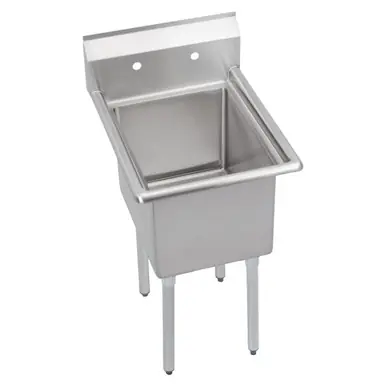 ELKAY 1C18X18-0X Dependabilt Stainless Steel 23" x 23-13/16" x 44-3/4" 16 Gauge One Compartment Sink with Stainless Steel Legs One Day Deal