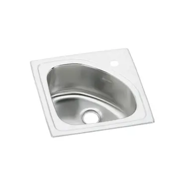 Bargain ELKAY BLGR15151 Lustertone Classic Stainless Steel 15" x 15" x 6-1/2", 1-Hole Single Bowl Drop-in Bar Sink