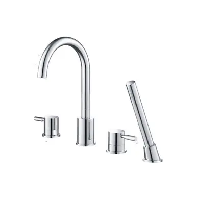 Wholesale Flusso 100.2400MB 4 Hole Deck Mounted Roman Tub Faucet With Hand Shower - Matte Black