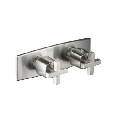 Top Rated Flusso 240.2693BN 3/4" Horizontal Thermostatic Shower Valve & Trim - 1 Ouptut - Brushed Nickel