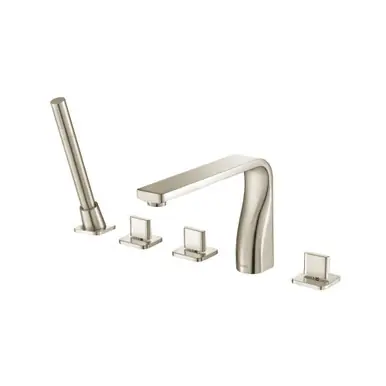 Best Choice Flusso 260.2420BN Five Hole Deck Mounted Roman Tub Faucet With Hand Shower - Brushed Nickel