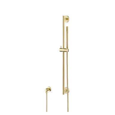 Flusso SHS.1014SB Hand Shower Faucet Set with Slide Bar and Elbow - Satin Brass Bulk Order