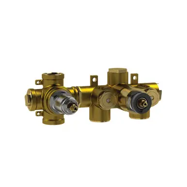 Best Price Flusso TVH.2717F 3/4" Thermostatic Valve - 2 Outputs - Rough Brass