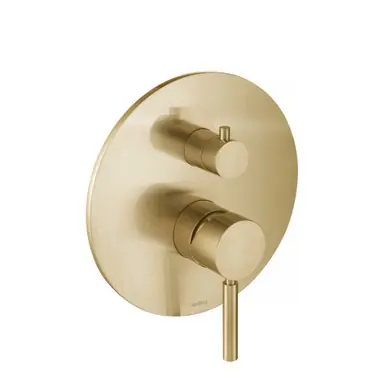 Flusso UF.2102SB Tub / Shower Trim With Pressure Balance Valve - 2-Output - Satin Brass Same Day Shipping