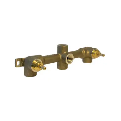 Viral Flusso WLM.1900 1/2" Wall Mount Two Handle Valve - Rough Brass