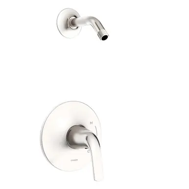 Shop Now Gerber D500534LSBNTC Lemora Single Handle Shower Only Trim Kit & Treysta Cartridge Less Showerhead - Brushed Nickel
