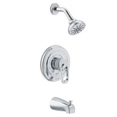 Gerber G0049733 Pressure Balance Tub & Shower Faucet & Rough Valve IPS/Main Stops "Econo" 1994 1.75gpm - Chrome Clearance