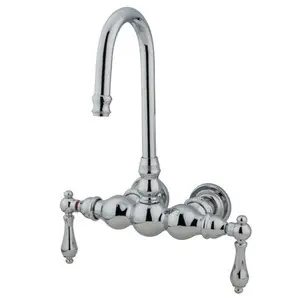 Kingston Brass 3-3/8" Wall Mount Clawfoot Tub Filler Faucet - Polished Chrome - CC2T1 Free Shipping