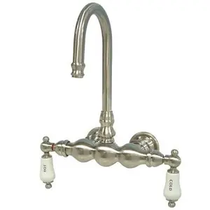 Kingston Brass 3-3/8" Wall Mount Clawfoot Tub Filler Faucet - Satin Nickel CC3T8 Secure Checkout