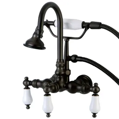 Kingston Brass AE11T5 Aqua Vintage Wall Mount Clawfoot Tub Faucet with Hand Shower, Oil Rubbed Bronze Weekend Sale