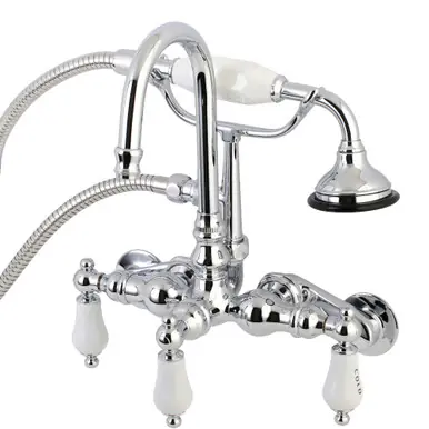 Kingston Brass AE304T1 Aqua Vintage Wall Mount Clawfoot Tub Faucets, Polished Chrome Limited Edition