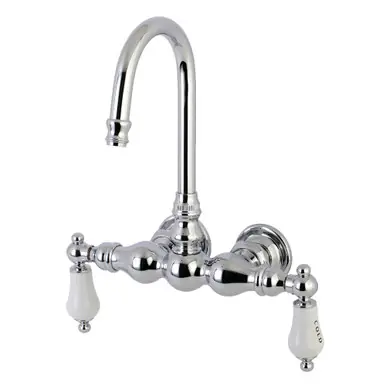 Seasonal Sale Kingston Brass AE4T1 Aqua Vintage 3-3/8 Inch Wall Mount Tub Faucet, Polished Chrome