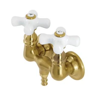 Kingston Brass AE39T7 Aqua Vintage 3-3/8 Inch Wall Mount Tub Faucet, Brushed Brass Save Now
