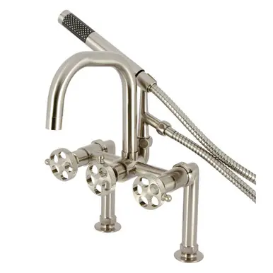 Kingston Brass AE8408RKX Webb 7-Inch Deck Mount Clawfoot Tub Faucet, - Brushed Nickel Wholesale