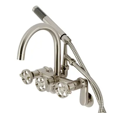 Kingston Brass AE8158RKX Webb 7-Inch Adjustable Wall Mount Clawfoot Tub Faucet, - Brushed Nickel Original